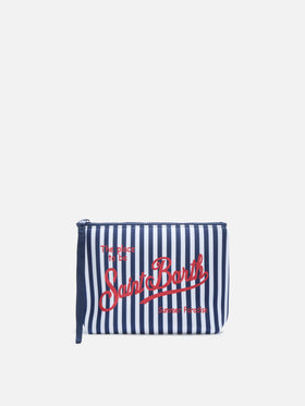 Pochette Aline in scuba a righe blu