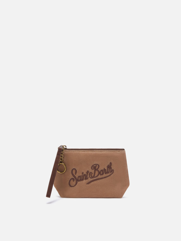 Nut Mini Aline waxed pouch with logo embroidery