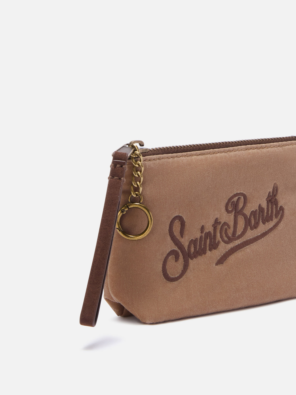 Mini Nut Aline encerado pouch con bordado del logo 