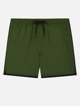 Costume mare Alphaclub in tessuto tecnico verde militare