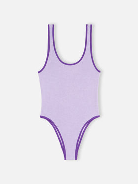 Woman lilac crinkle one piece swimsuit | MELISSA SATTA SPECIAL EDITION - MC2 Saint Barth