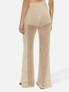 Alva beige crochet flared pants - MC2 Saint Barth