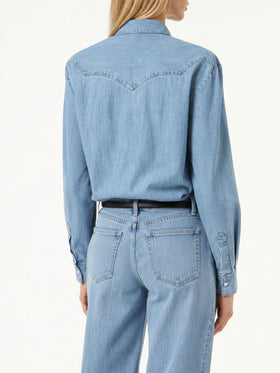 Hellblaue Amaya Tex Denim-Hemdbluse 