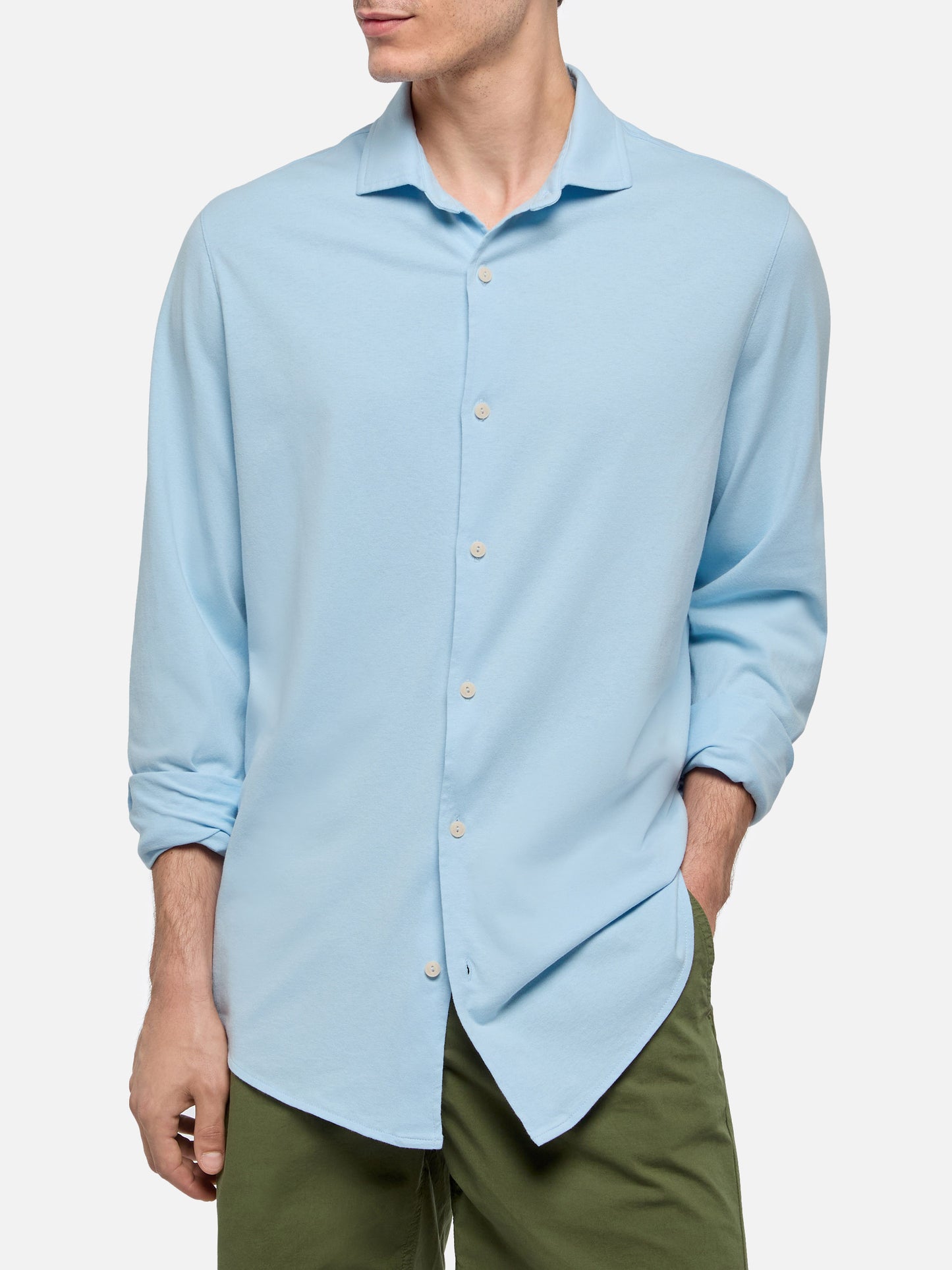 Chemise en jersey bleu clair Amalfi 