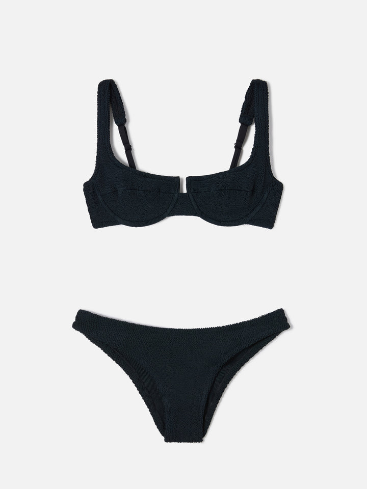 Amira Elise black crinkle bikini