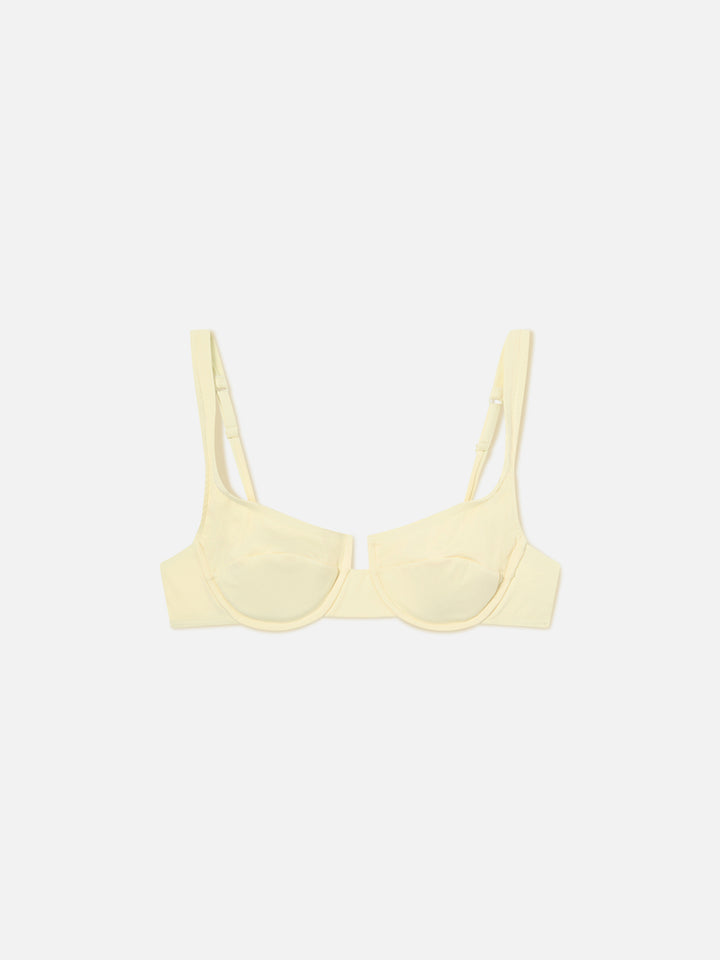 Top de bikini balconette Amira en butter liso 