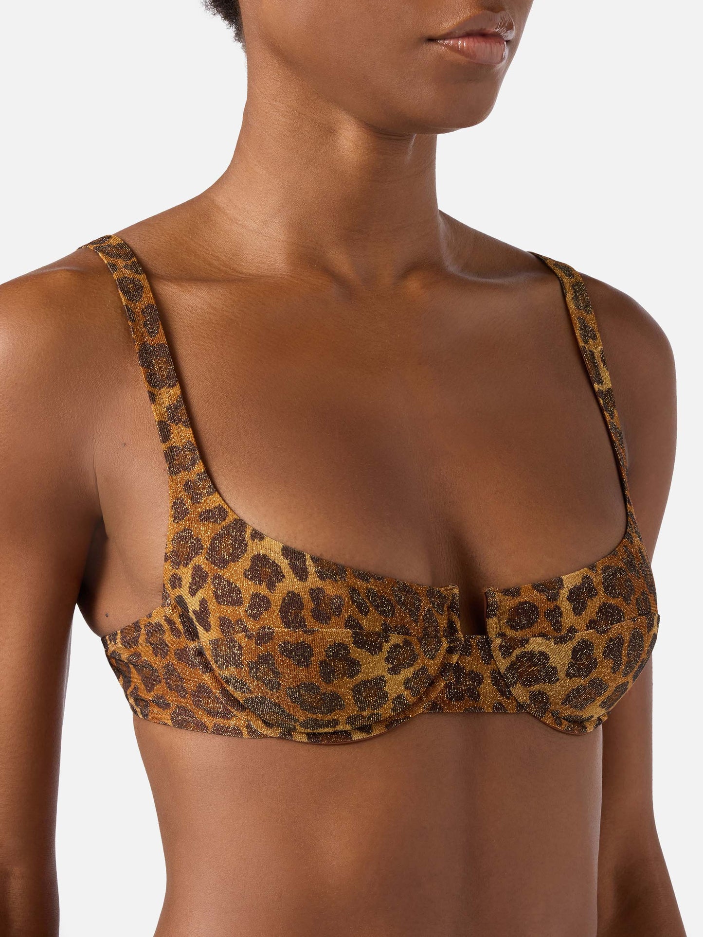 Top bikini Amira balconette con stampa animalier