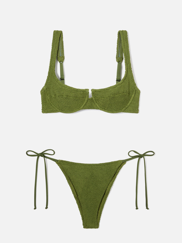 Bikini arrugado verde militar Amira Marielle 