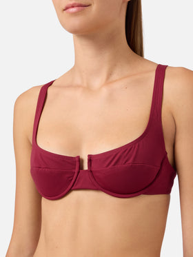 Amira Naomi Balconette-Bikini in Bordeaux in Uni-Farbe 