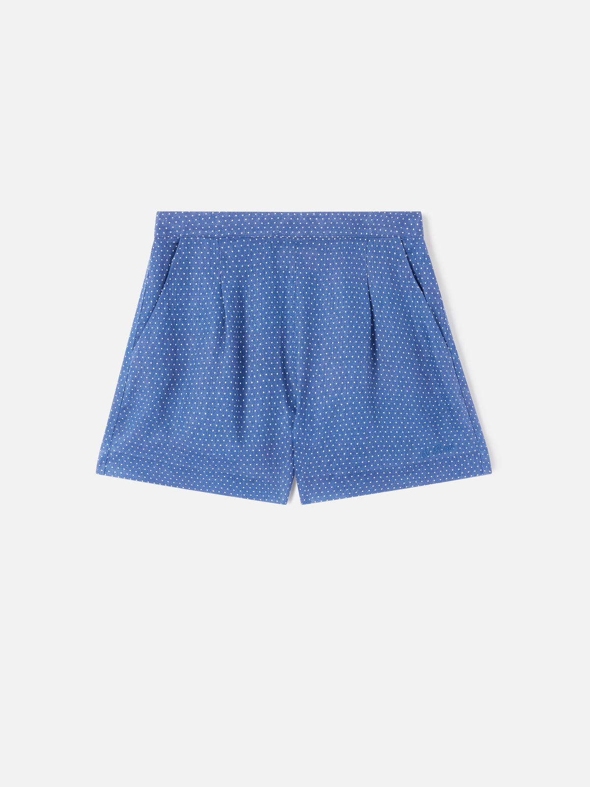 short en lin Amani à imprimé à pois 
