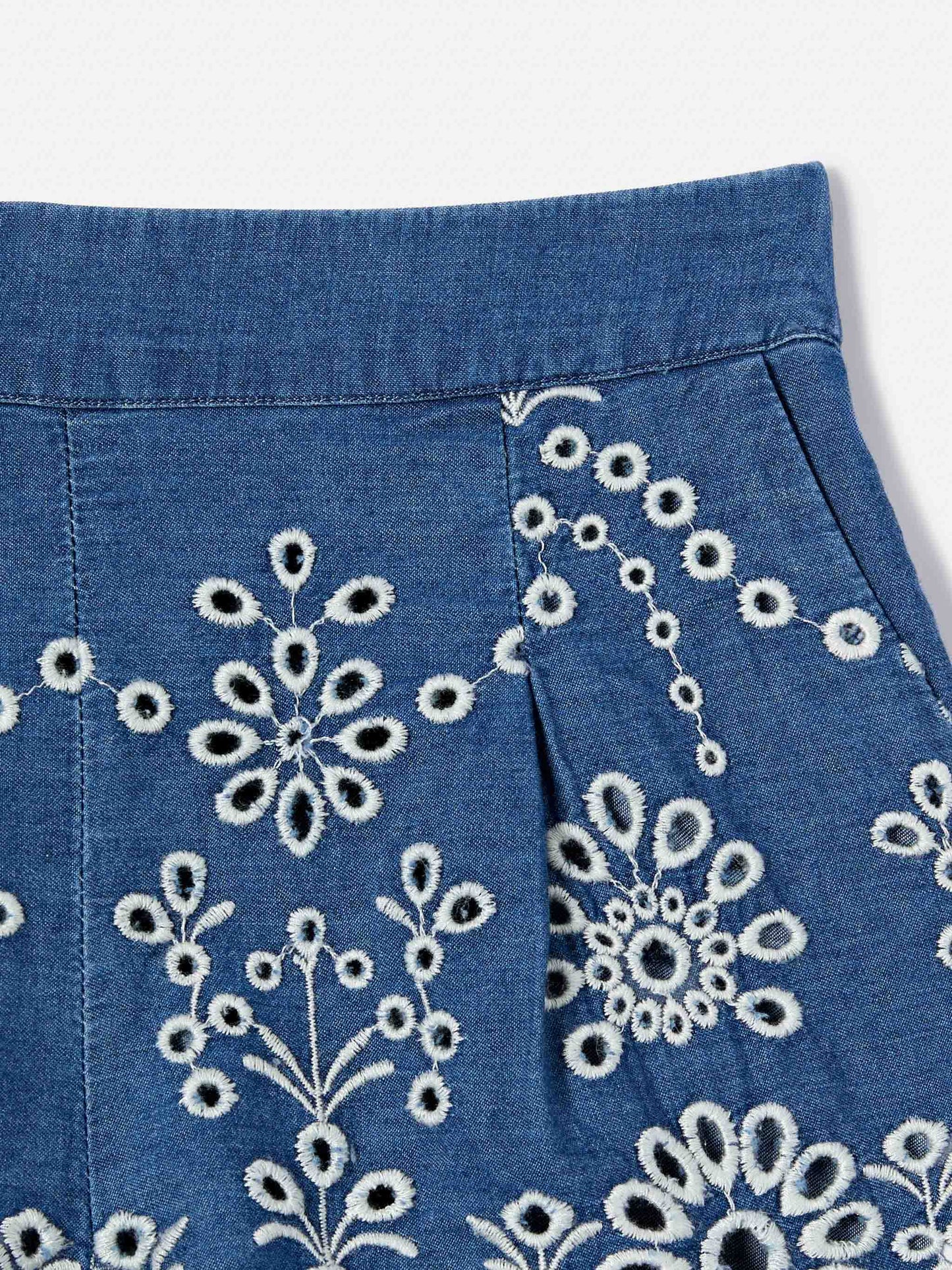 Short en chambray Amani Jr avec broderie 