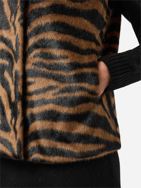 Gilet en fausse fourrure Ambre à imprimé zèbre 