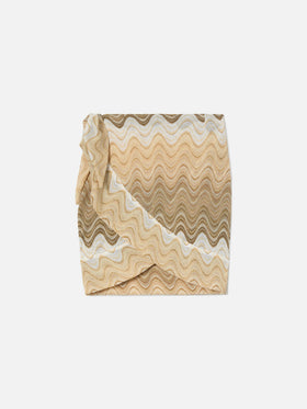 Gonna pareo Angie in raschel degradé beige