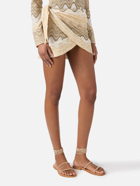Gonna pareo Angie in raschel degradé beige