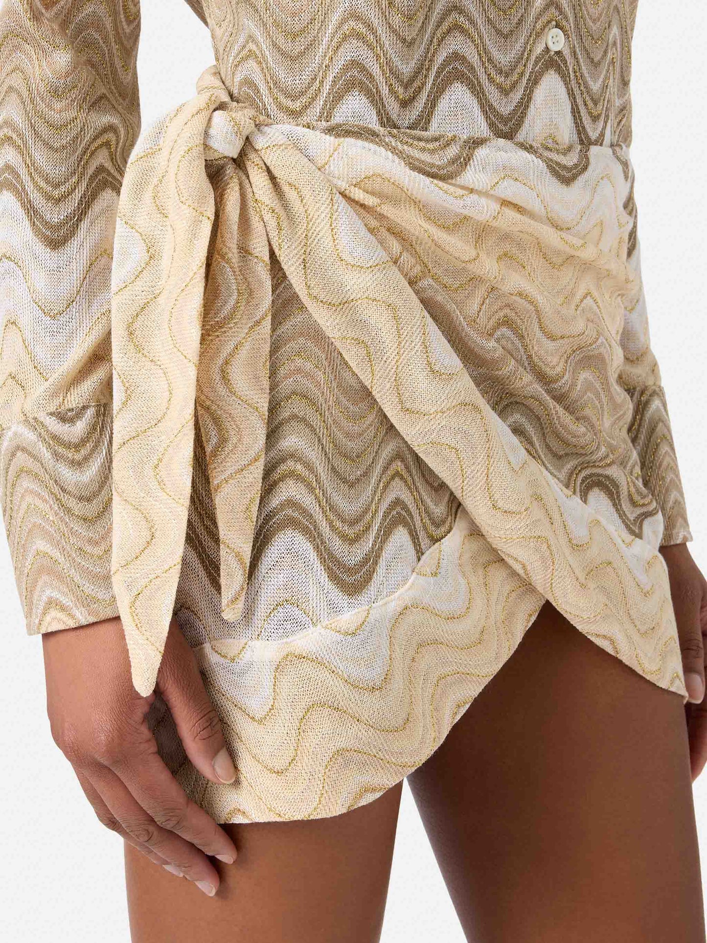 Gonna pareo Angie in raschel degradé beige