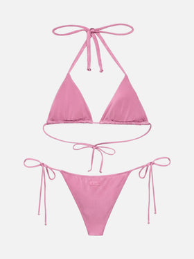 Sliding triangle bikini Annabelle Marielle with pink rhinestones