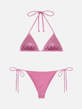 Sliding triangle bikini Annabelle Marielle with pink rhinestones
