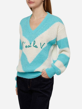 Woman cropped sweater with argyle pattern - MC2 Saint Barth