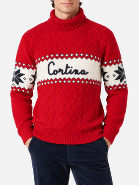 Pull à col montant avec lettrage Cortina 