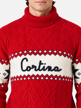 Pull à col montant avec lettrage Cortina 
