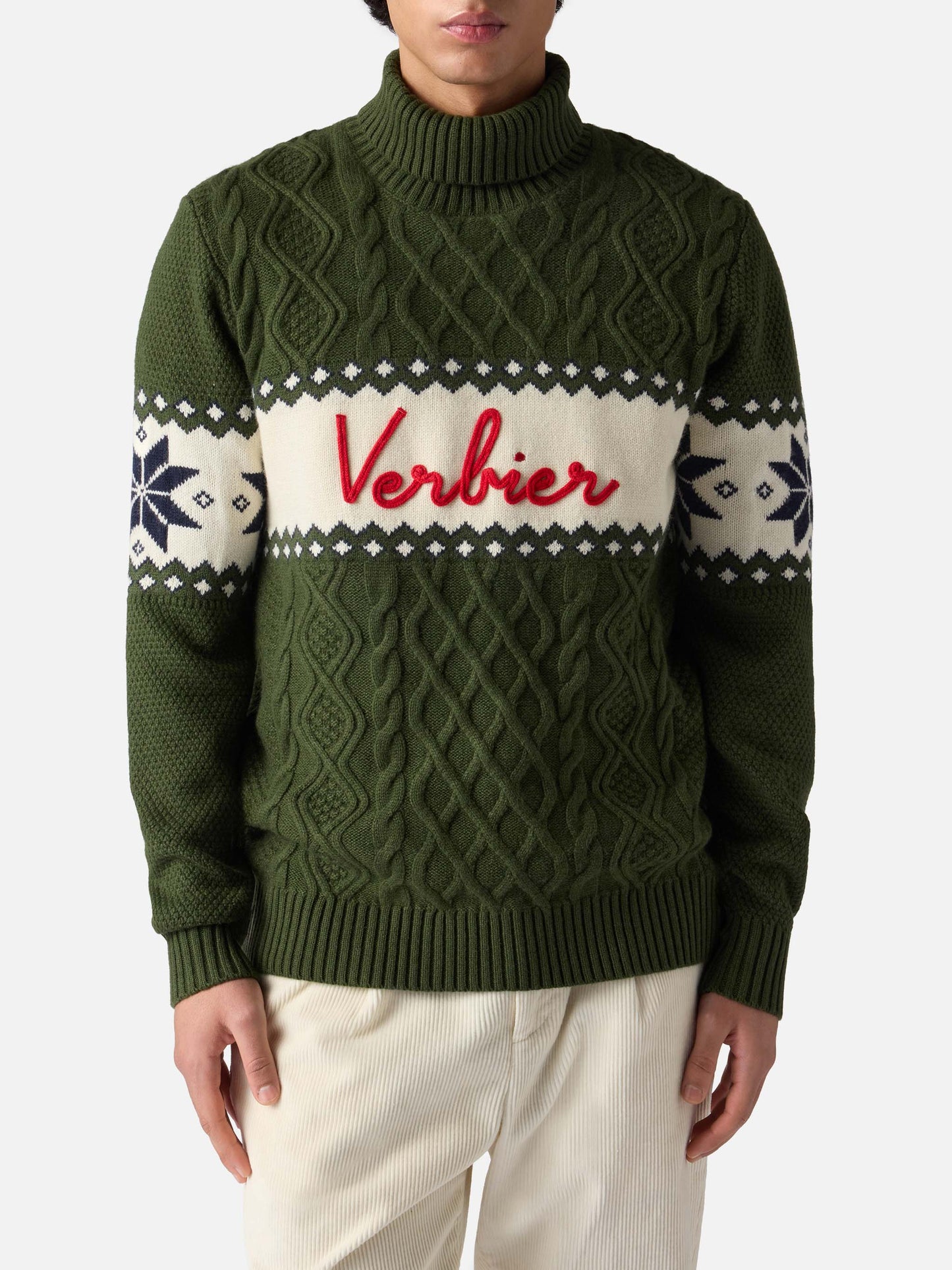 Pullover mit halbem Rollkragen und Verbier-Schriftzug