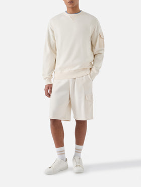 Bermuda Argo in cotone crema con tasca cargo