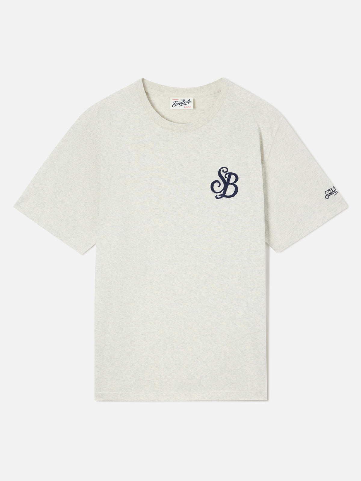 Grey Arnott organic cotton t-shirt with SB Legacy monogram embroidery
