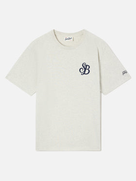 Grey Arnott organic cotton t-shirt with SB Legacy monogram embroidery