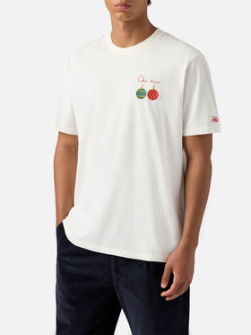 Weißes Arnott-Baumwoll-T-Shirt mit Che Due…-Stickerei