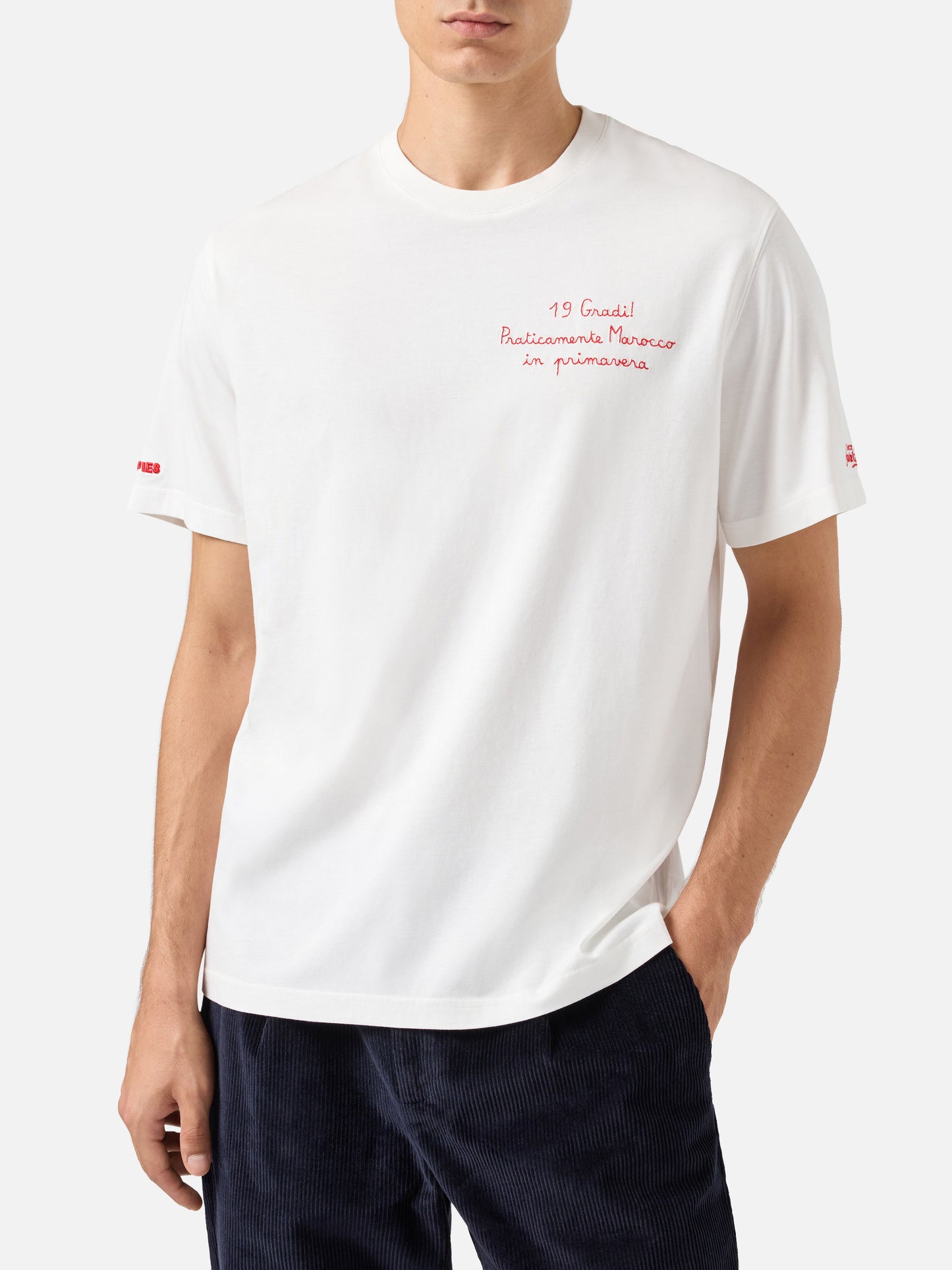 Camiseta invernal de algodón Arnott con bordado Praticamente Marocco... | YUPPIES SPECIAL EDITION 