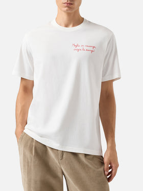 Arnott Baumwoll-T-Shirt mit Stickerei „Moglie in vacanza“ | YUPPIES SPECIAL EDITION