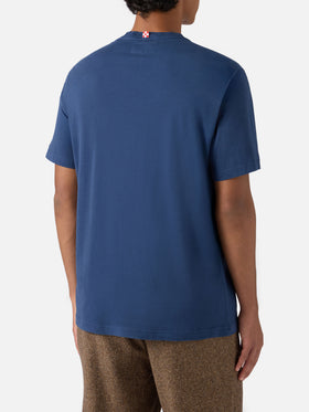 Arnott Baumwoll-T-Shirt in Blau mit Grand Slam-Stickerei und Flaschenprint
