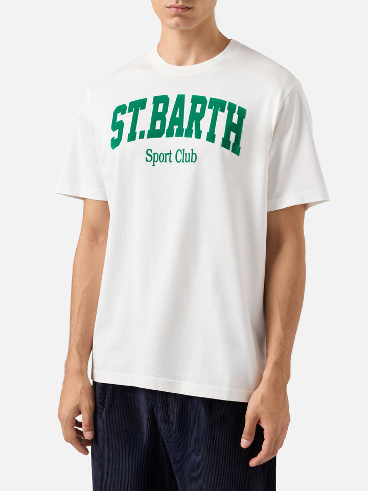 Winterliches Baumwoll-T-Shirt von Arnott mit Aufdruck des Sportvereins St. Barth.