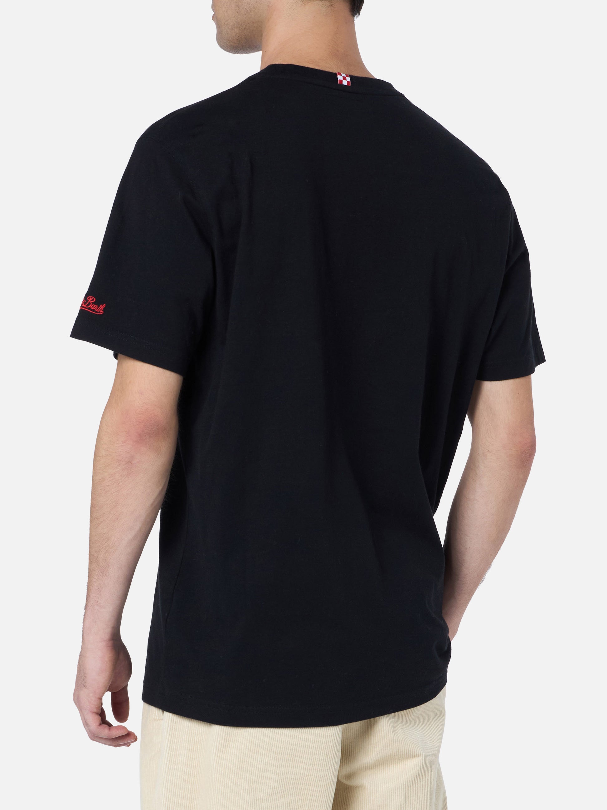 Man heavy cotton t-shirt Arnott with a Capodanno faccio danno embroidery | INSULTI LUMINOSI SPECIAL EDITION - MC2 Saint Barth