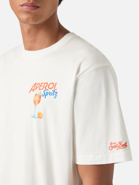 Camiseta de algodón color off white Arnott con estampado Aperol Spritz | Special edition 