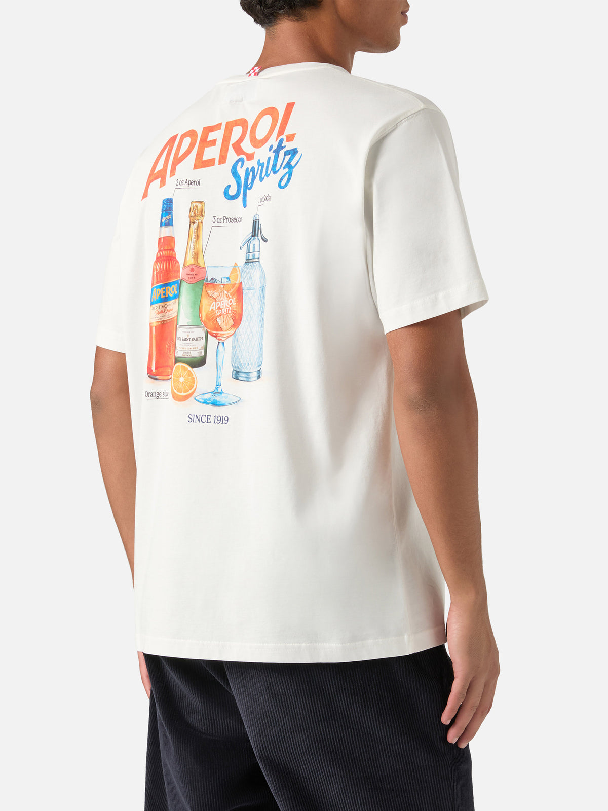 Camiseta de algodón color off white Arnott con estampado Aperol Spritz | Special edition 