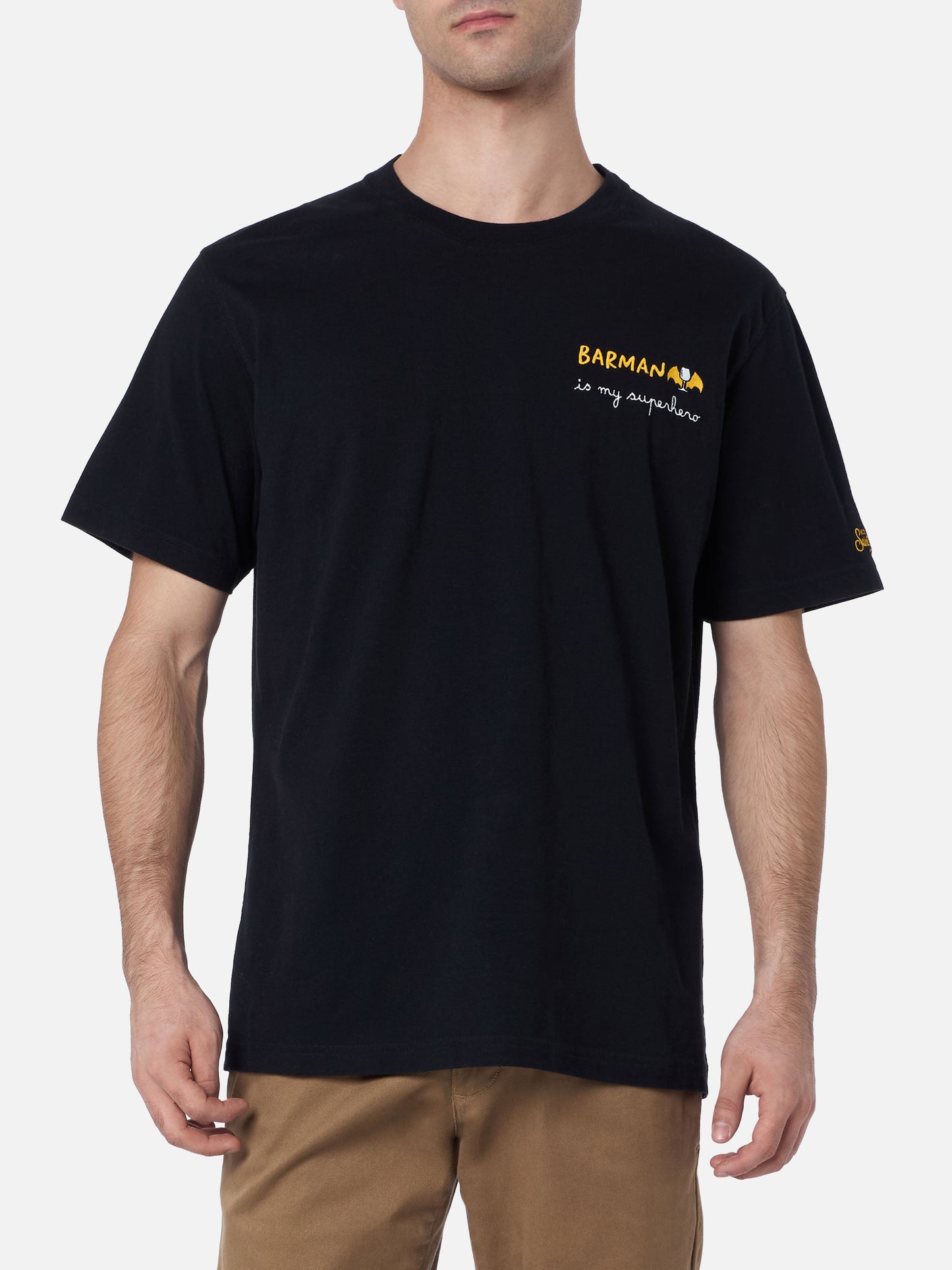 Man heavy cotton t-shirt Arnott with Barman embroidery - MC2 Saint Barth