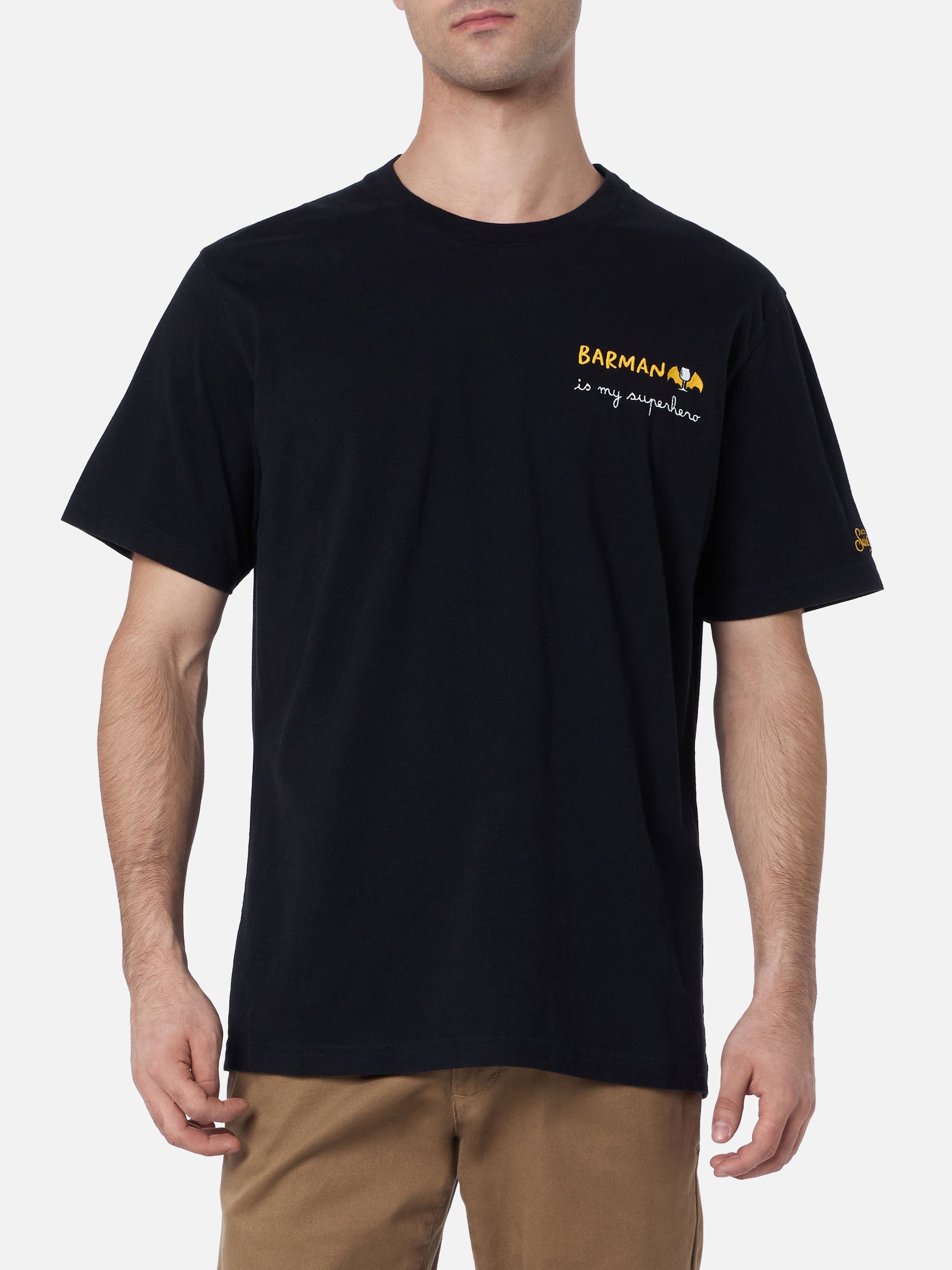 Man heavy cotton t-shirt Arnott with Barman embroidery - MC2 Saint Barth