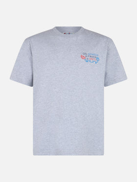 Man heavy cotton t-shirt Arnott with Col ghiaccio ci faccio lo Spritz embroidery | INSULTI LUMINOSI SPECIAL EDITION - MC2 Saint Barth