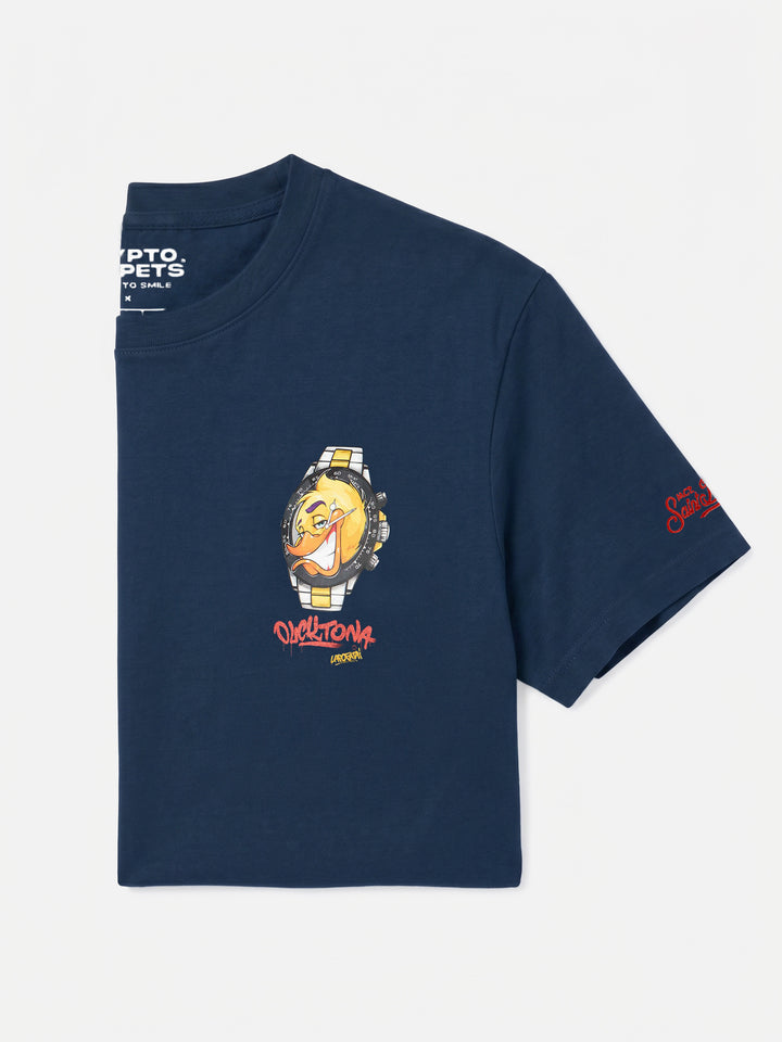 Arnott T-Shirt aus schwerer Baumwolle mit Cryptopuppets Ducktona-Uhrenprint | Special Edition 
