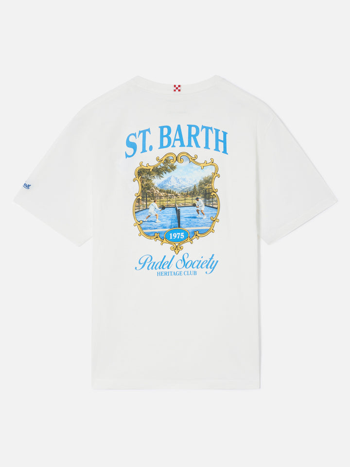 Off white Arnott organic cotton t-shirt with Padel Society print