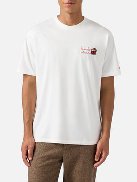 Camiseta Arnott de algodón en blanco con bordado Famolo Strano 