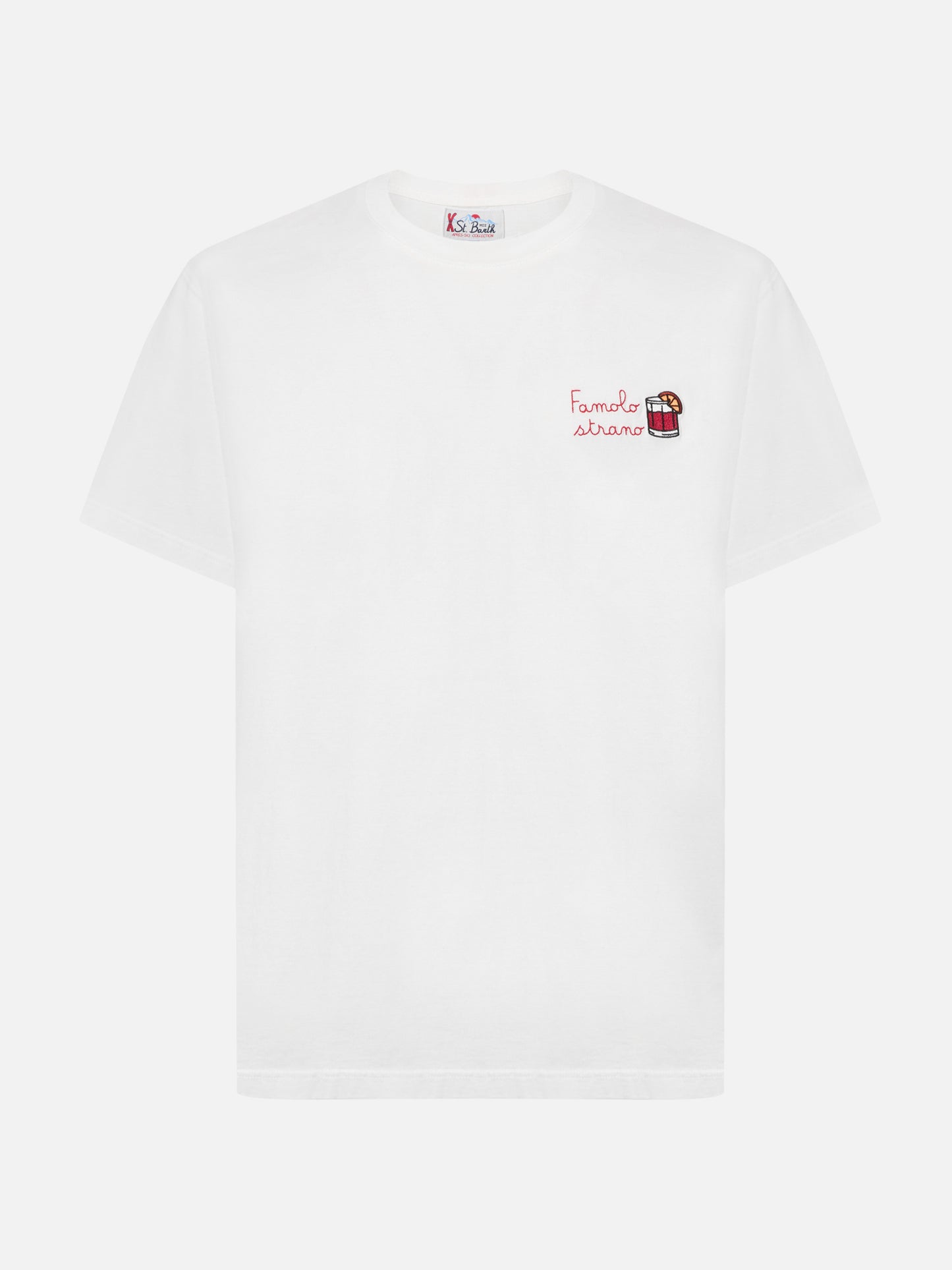 Camiseta Arnott de algodón en blanco con bordado Famolo Strano 