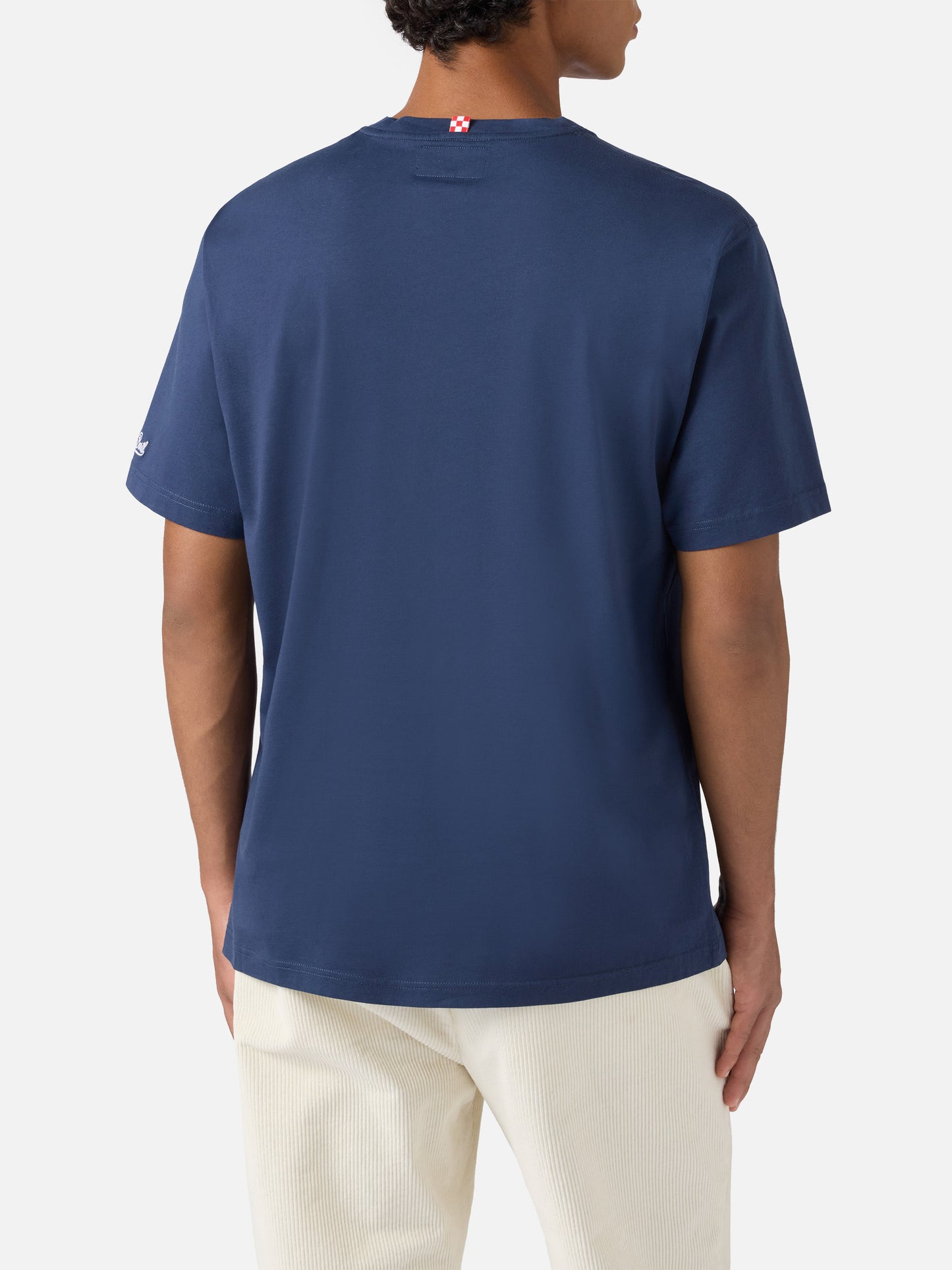 Arnott Baumwoll-T-Shirt in Blau mit Gin Club-Stickerei 
