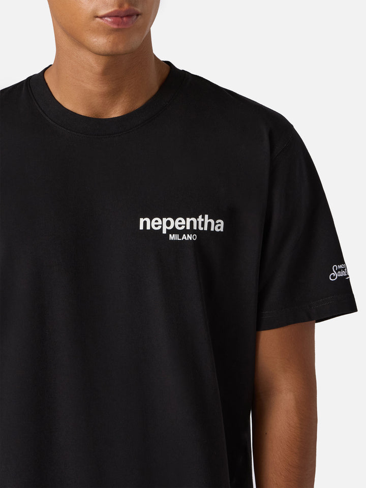 Arnott cotton T-shirt in black with Nephenta print | NEPENTHA SPECIAL EDITION