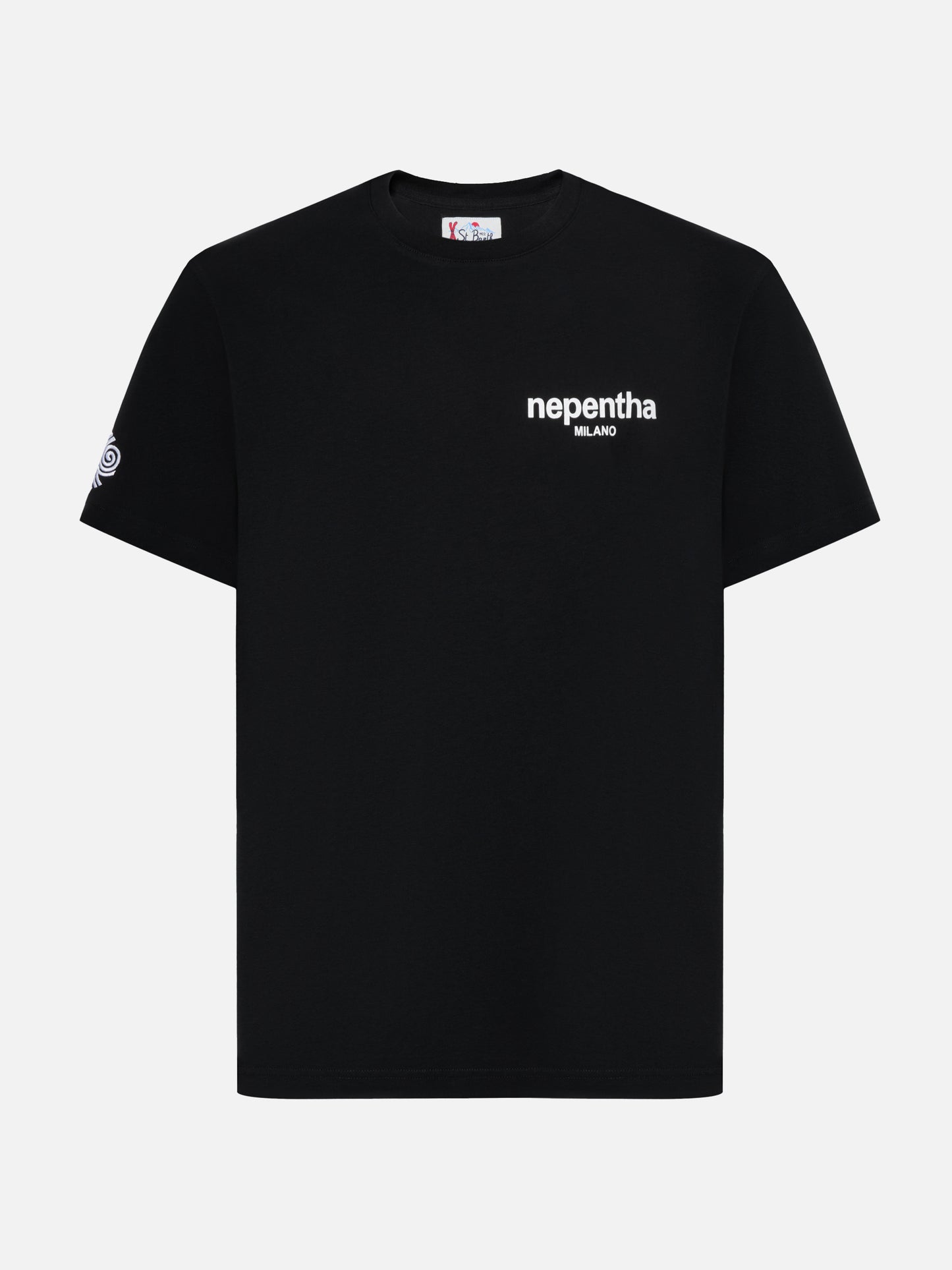 Schwarzes Arnott-Baumwoll-T-Shirt mit Nephenta-Print | NEPENTHA SPECIAL EDITION