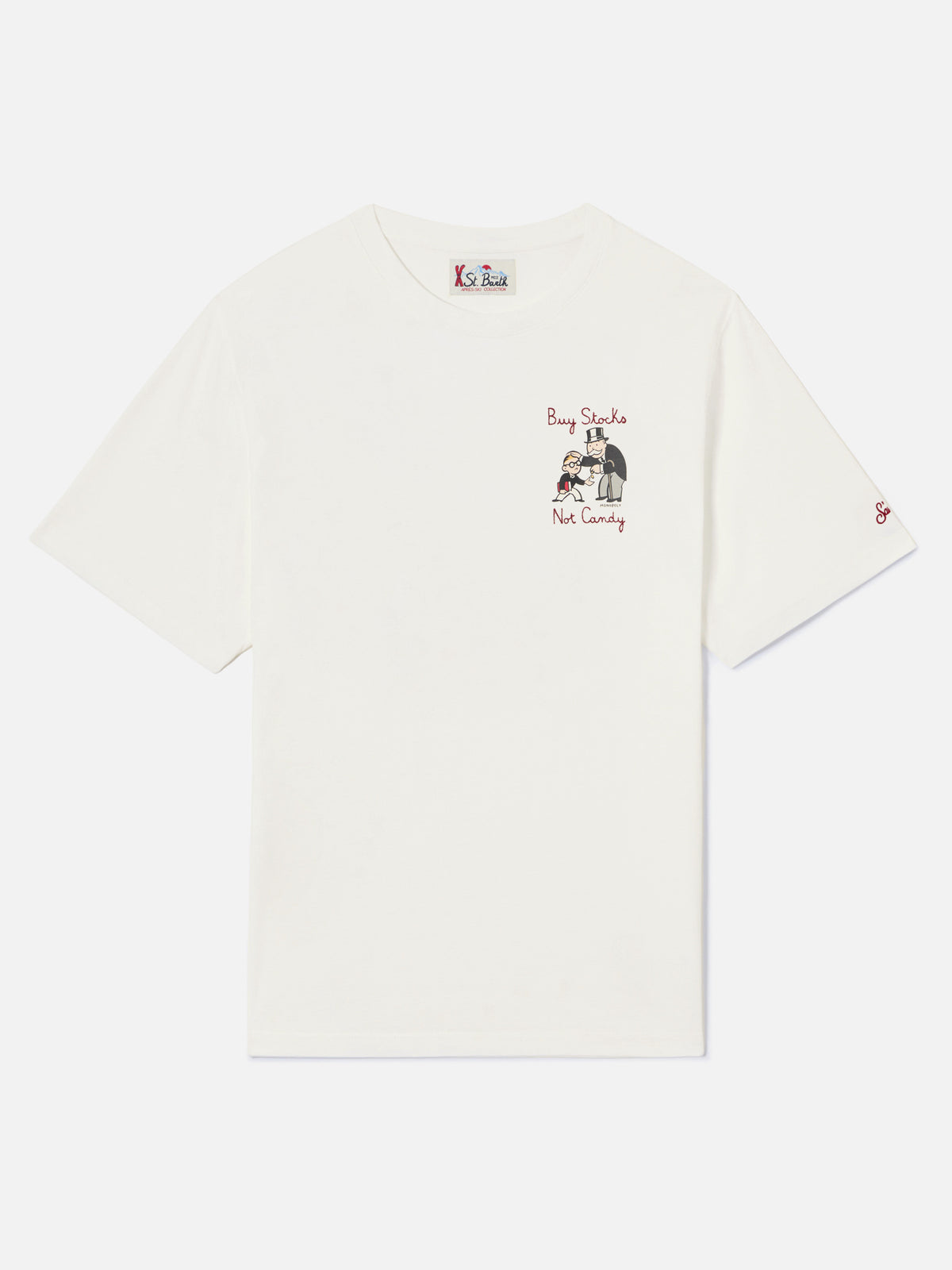 Off white Arnott cotton t-shirt with Buy Stocks Not Toys embroidery | Special edition
