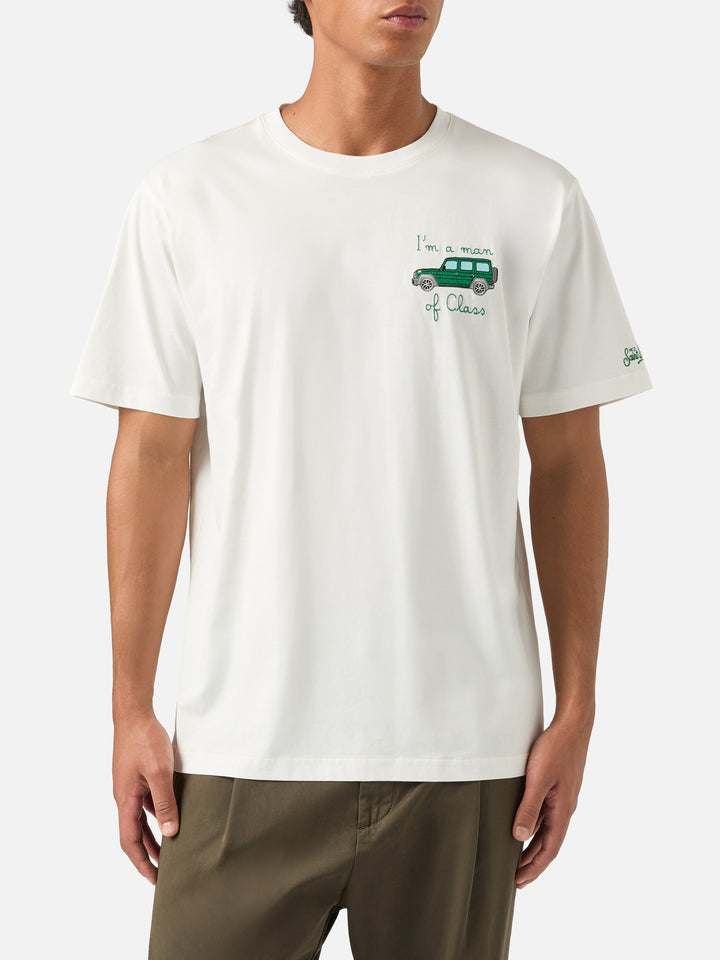 Off white Arnott cotton t-shirt with I'm A Man Of Class embroidery