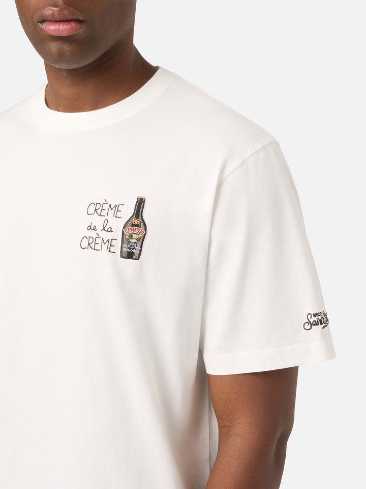 Off-White-T-Shirt aus Baumwolle in Arnott mit Crème De La Crème-Stickerei | Special edition 
