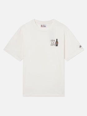 Camiseta de algodón Arnott en blanco roto con bordado Crème De La Crème | Special edition 